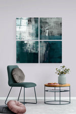 Yeşil Quadro Cam Tablo.