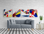 Kırmızının Dansı Quadro Cam Tablo.