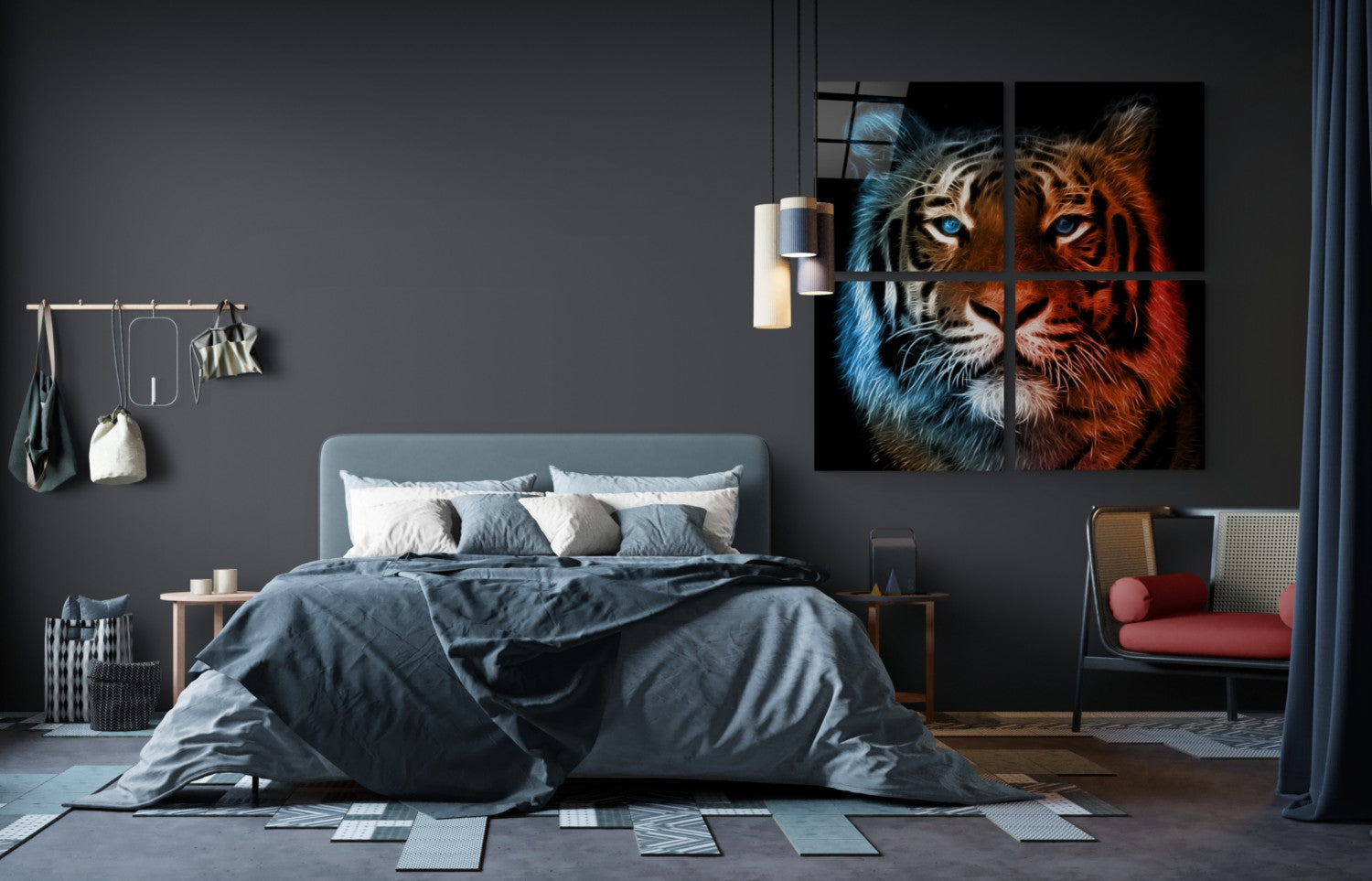 Kaplan Quadro 4 Parçalı Cam Tablo.