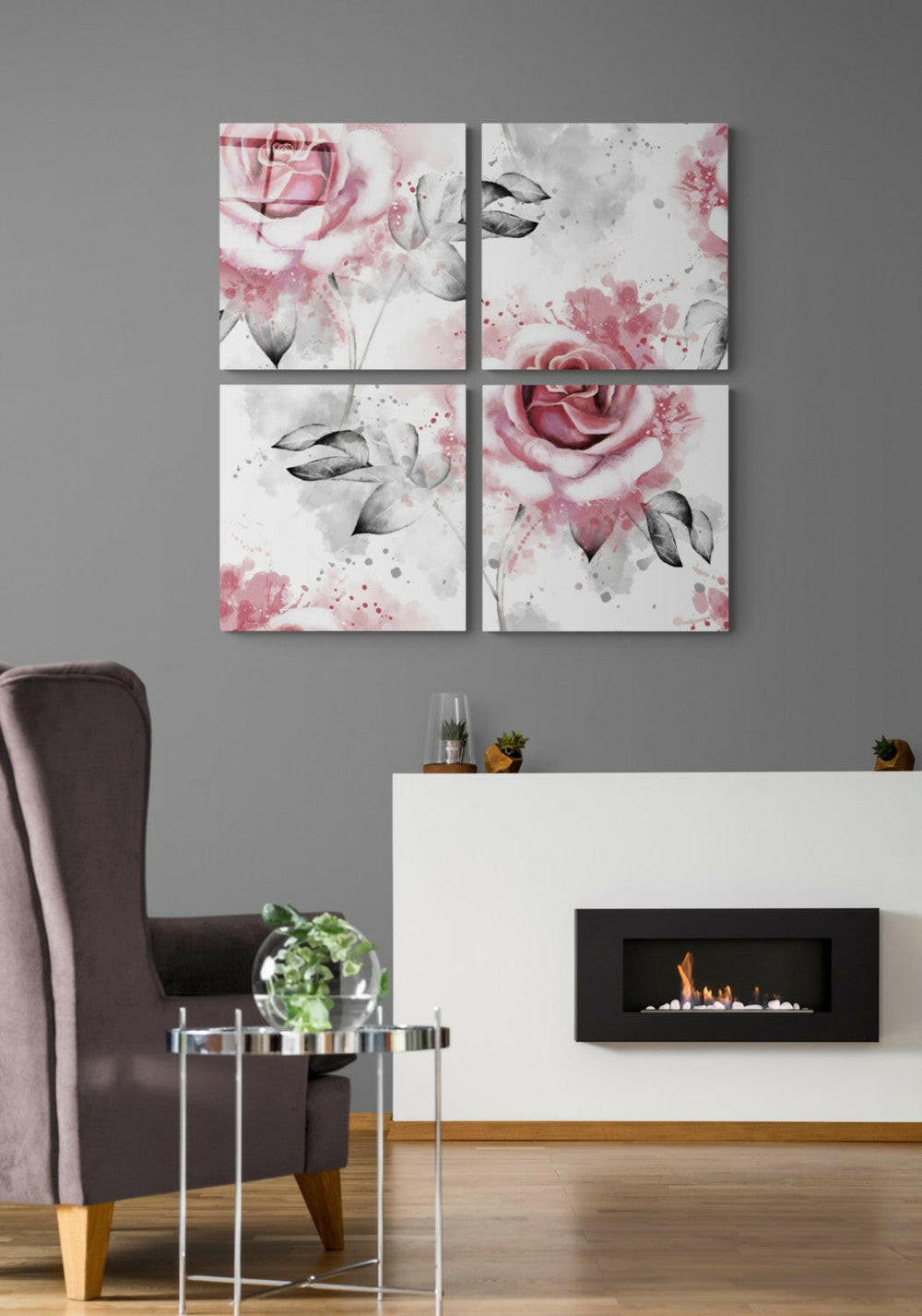 Güller Quadro 4 Parçalı Cam Tablo.