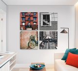 Şehir Quadro 4 Parçalı Cam Tablo.