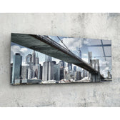 Brooklyn Köprüsü 92x36cm Cam Tablo.