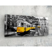 Lizbon Tramvay 92x36cm Cam Tablo.