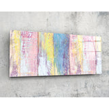 Boyalı Ahşap 92x36cm Cam Tablo.