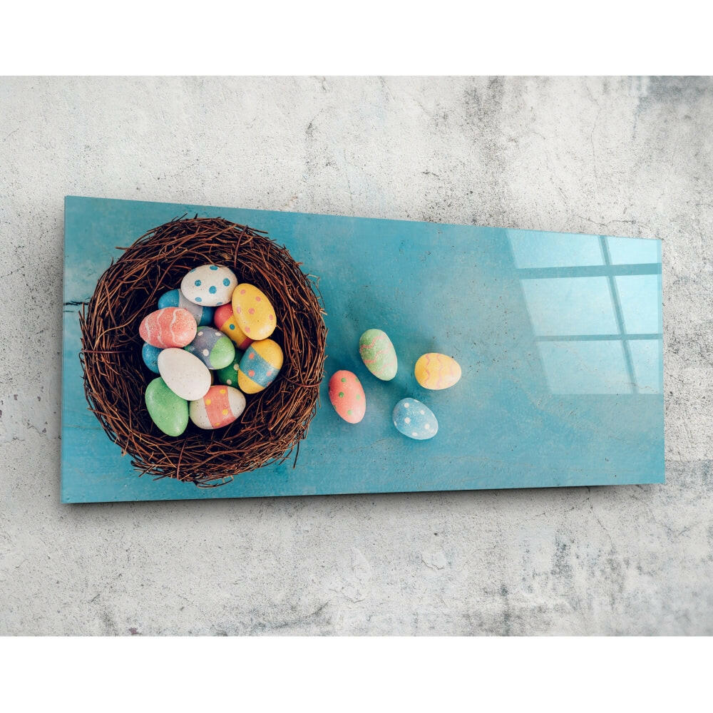 Yumurtalar 92x36cm Cam Tablo