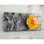 Sarı Gül 92x36cm Cam Tablo.