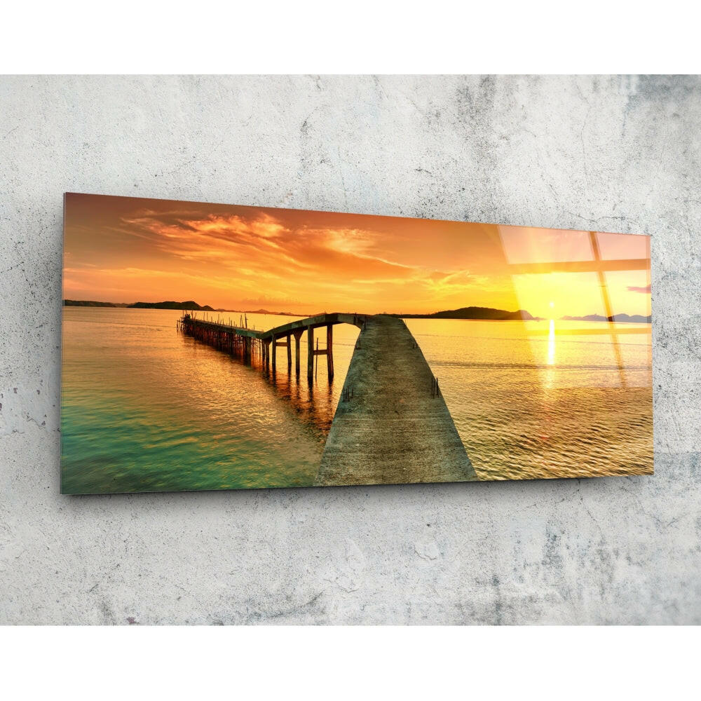 Rıhtım 92x36cm Cam Tablo.