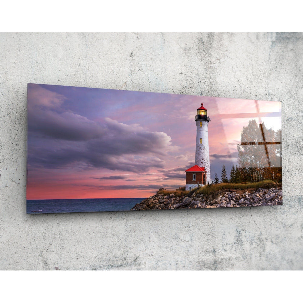 Deniz Feneri 92x36cm Cam Tablo.