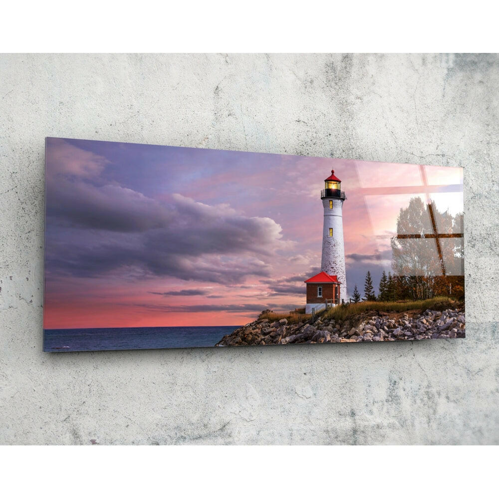 Deniz Feneri 92x36cm Cam Tablo.