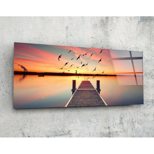 Rıhtım 92x36cm Cam Tablo.