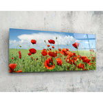 Gelincik Çiçeği 92x36cm Cam Tablo.