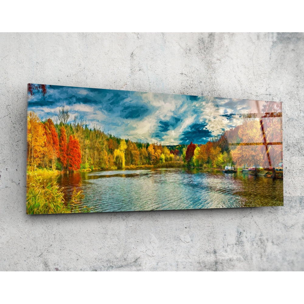 Göl 92x36cm Cam Tablo.
