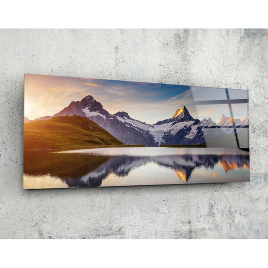 Dağ 92x36cm Cam Tablo.
