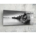 Gemi Enkazı 92x36cm Cam Tablo.