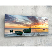 Deniz Kenarında Günbatımı 92x36cm Cam Tablo.