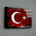 Türk Bayrağı Cam Tablo.