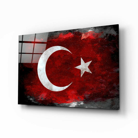 Türk Bayrağı Cam Tablo.