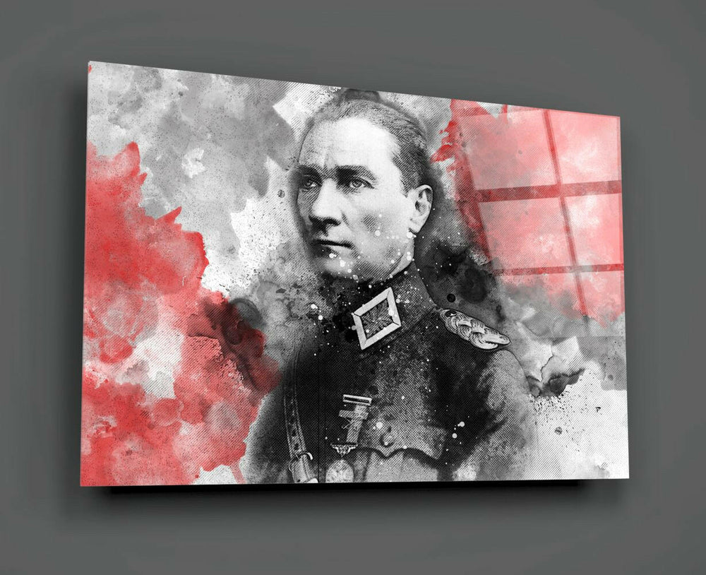 Baş Kumandan Atatürk Cam Tablo.