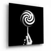 Monokrom Lolipop Cam Tablo || Tasarımcı Koleksiyonu.